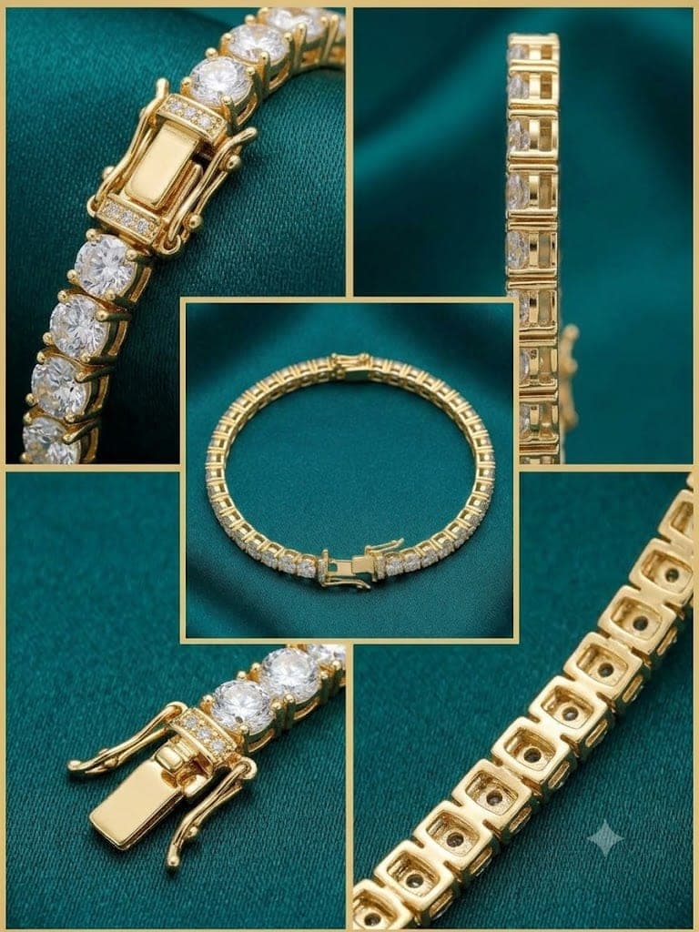Classic Dual-Tone AD Tennis Bangle — view 3