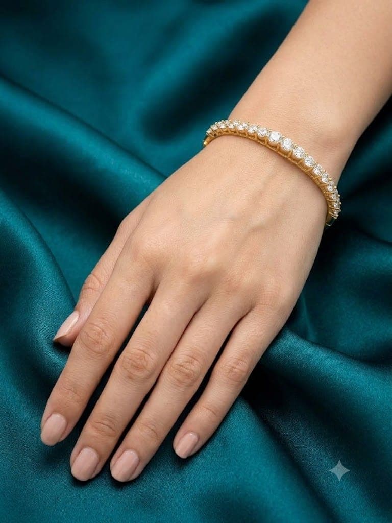Classic Dual-Tone AD Tennis Bangle — view 2