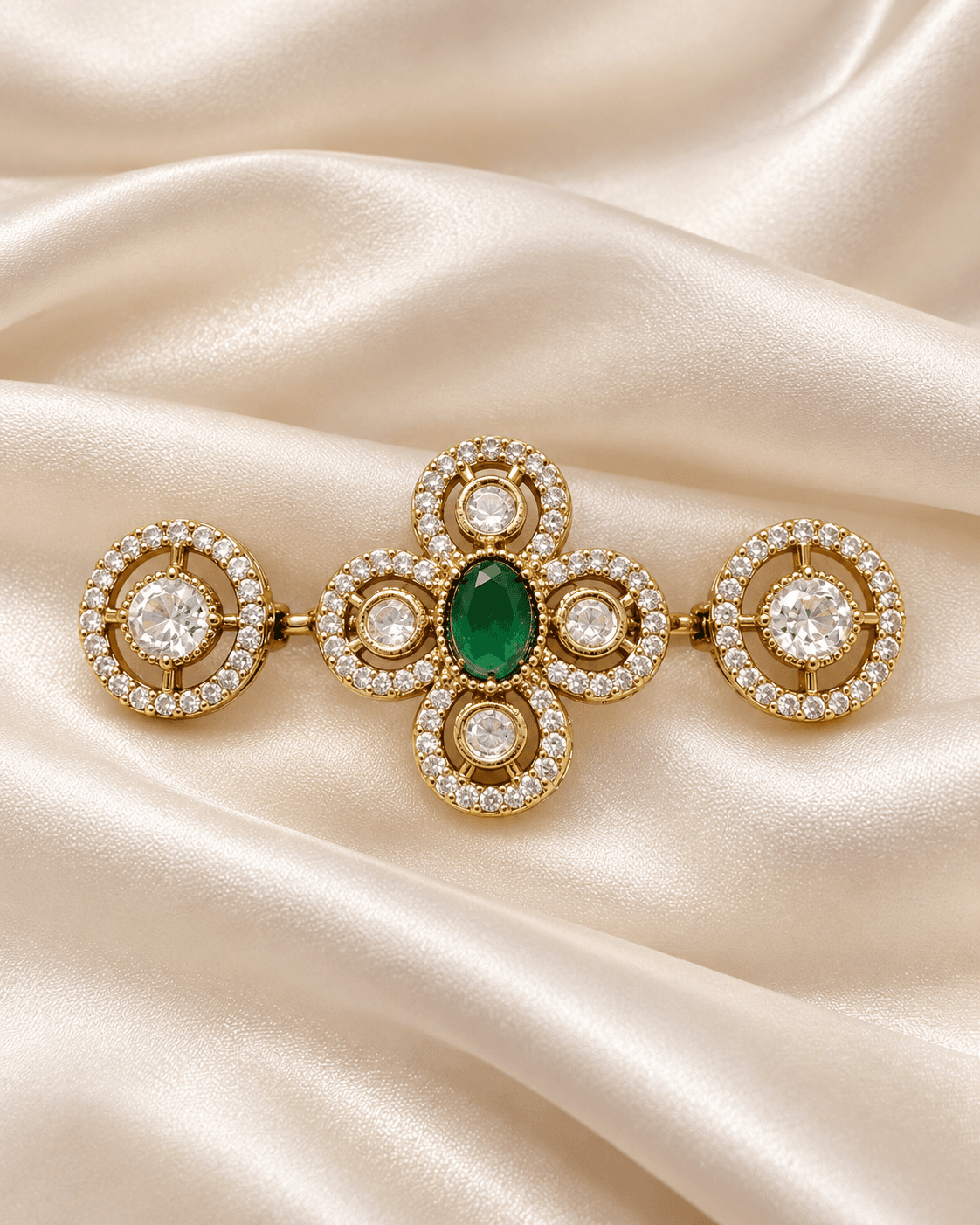 Antique Mehendi Polish Floral Kundan Ring