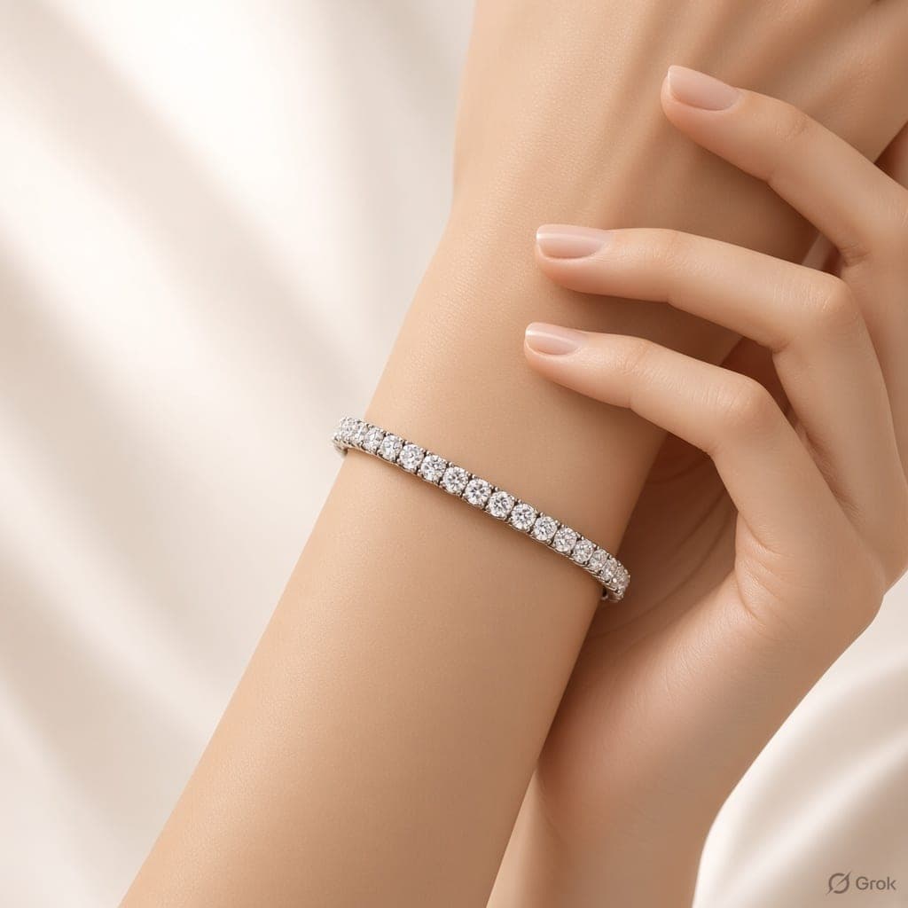 Black Polish AD Tennis Bracelet — view 2