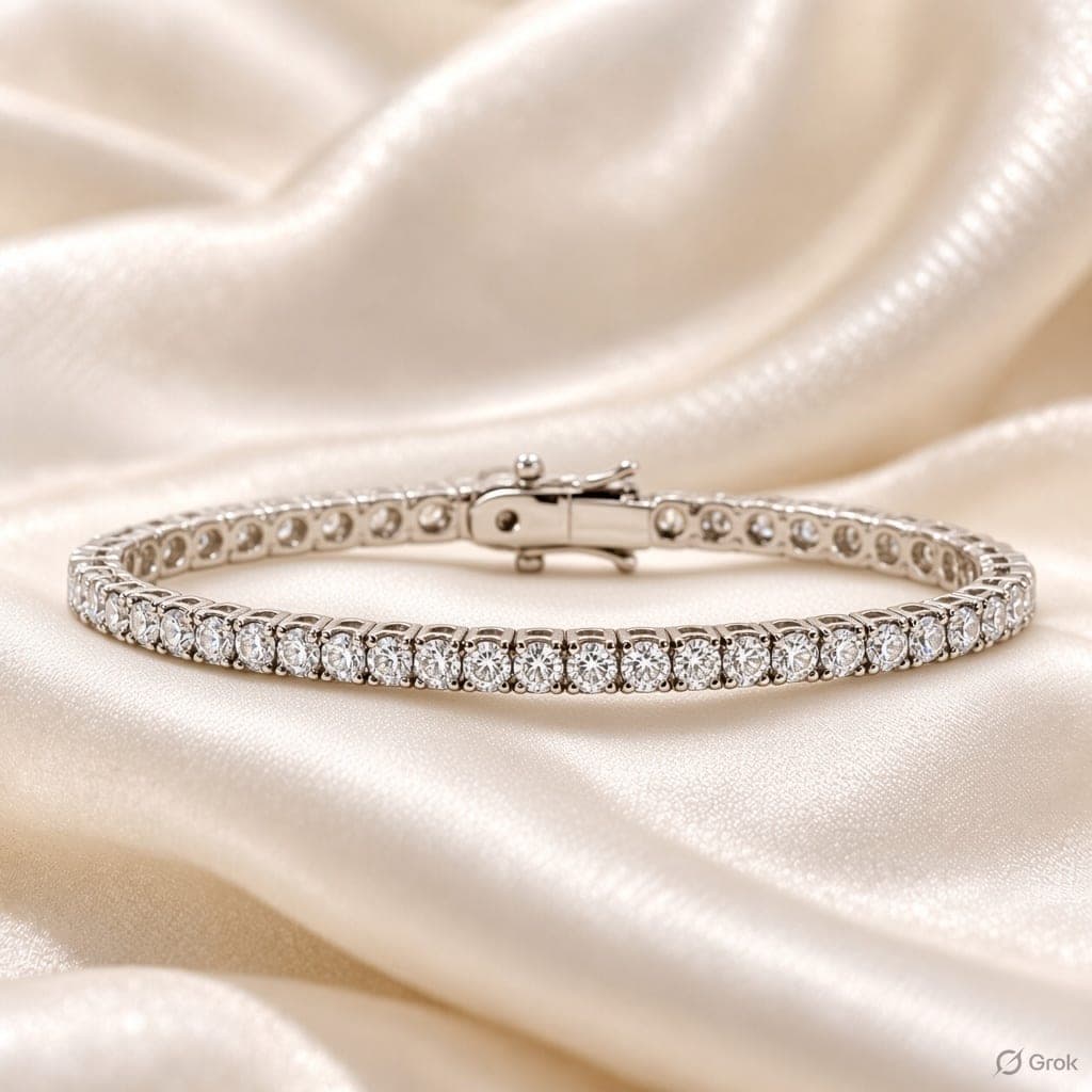 Black Polish AD Tennis Bracelet — view 3