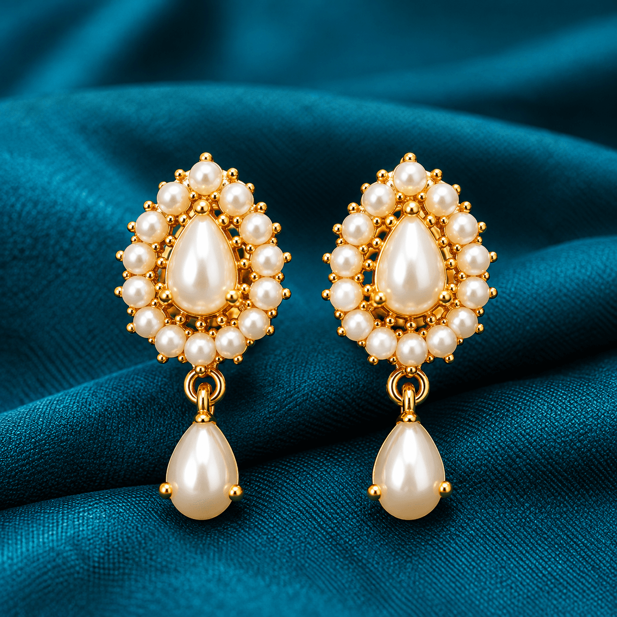 Pearl Circular Layered Pendant with Drop — view 1