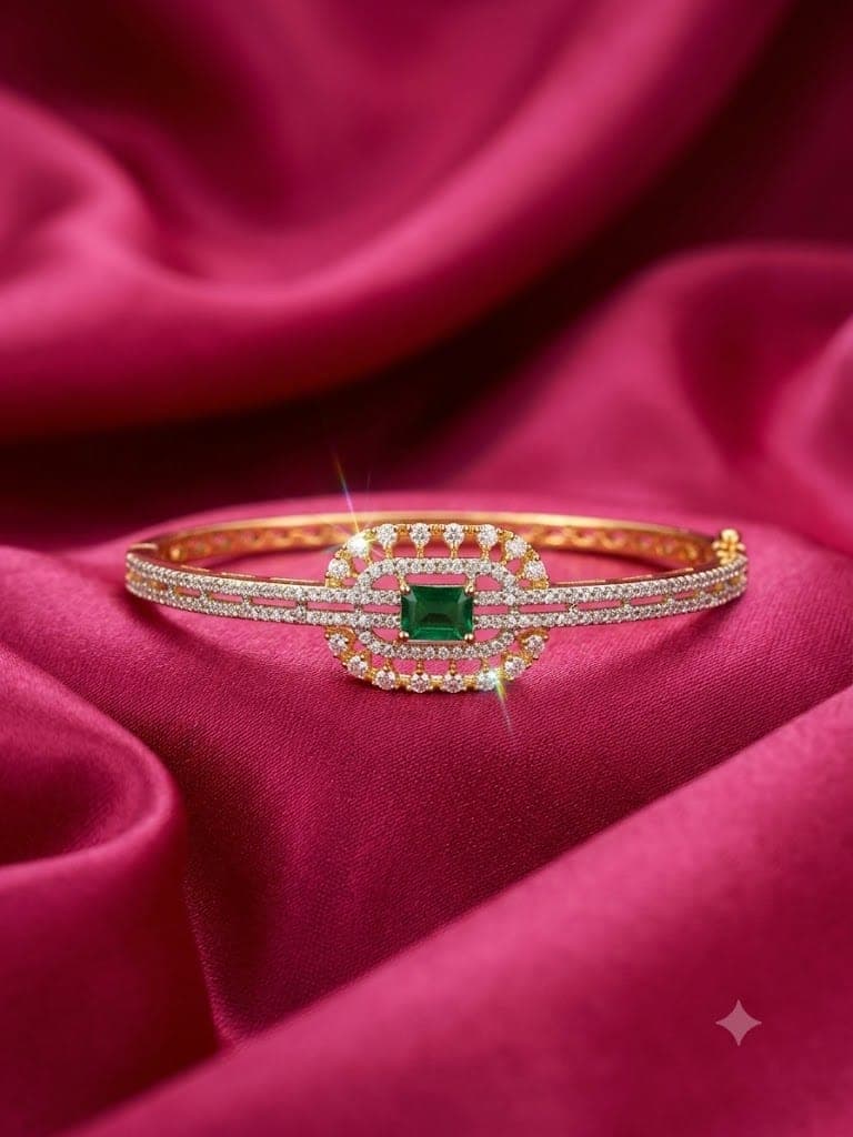 Royal Green Emerald AD Bangle — view 1