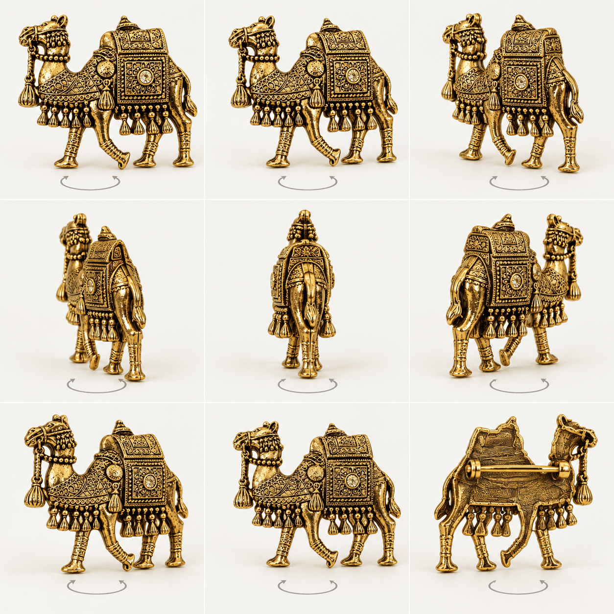 Royal Antique Gold Camel Sherwani Brooch — view 3