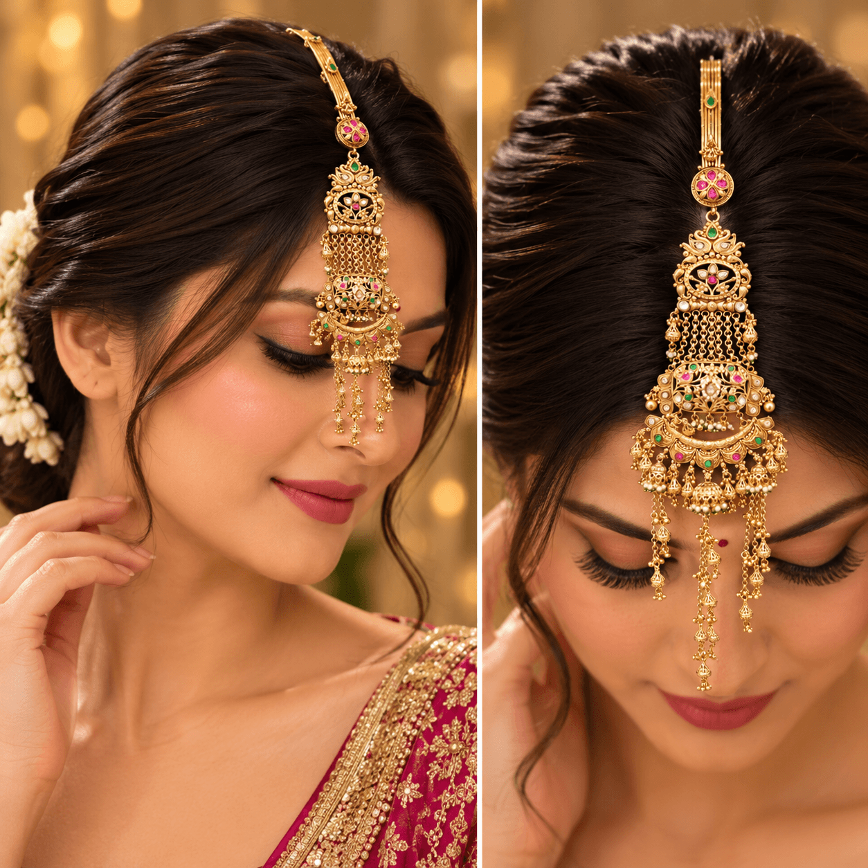 Antique Gold Kundan Multicolor Kamar Juda — view 2